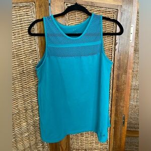 Mesh Cotton Teal Yoga Top